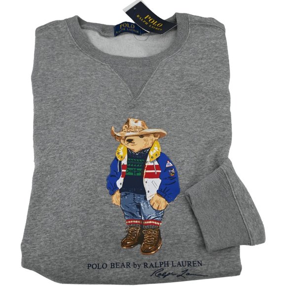 NWT Ralph Lauren Men's Cowboy Hat Polo Bear Fleece Pullover Sweatshirt - Picture 3 of 3